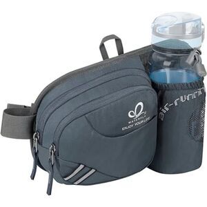 NWT-WATERFLY Hiking Waist Bag Fanny Pack with Water Bottle Holder - Gray
